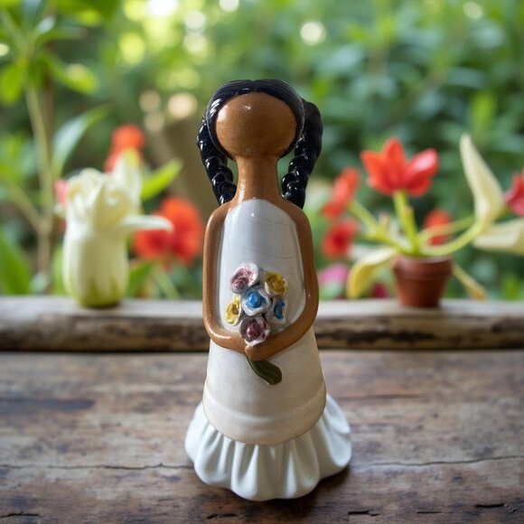 Vintage Peruvian Girl Candle Holder – Handmade Ceramic by Lime – 5.25” Tall – Ru - Picture 6 of 7